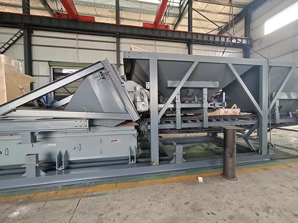 Componentes de la planta mezcladora de suelo estabilizado WBZ600 empaquetados para envío internacional a Rumania