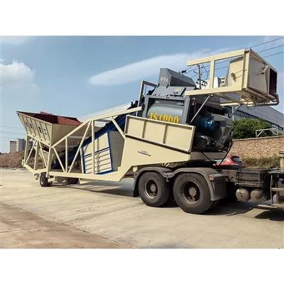 Impianto di betonaggio mobile serie YHZS con mescolatore bialbero integrato e cabina di controllo PLC